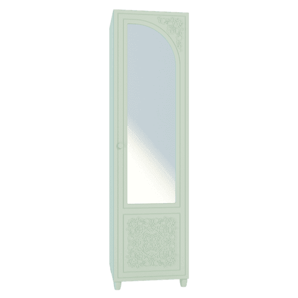 Шкаф-пенал с зеркалом «Соня» СО-13К правый Мята/салат шагрень