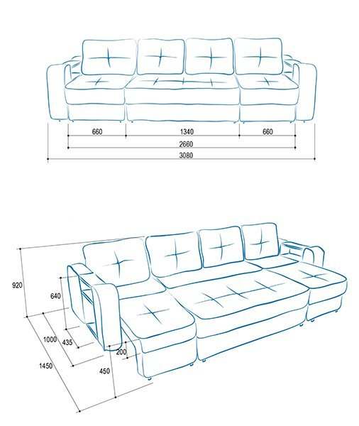 Диван-трансформер «Оптимус-1» размеры