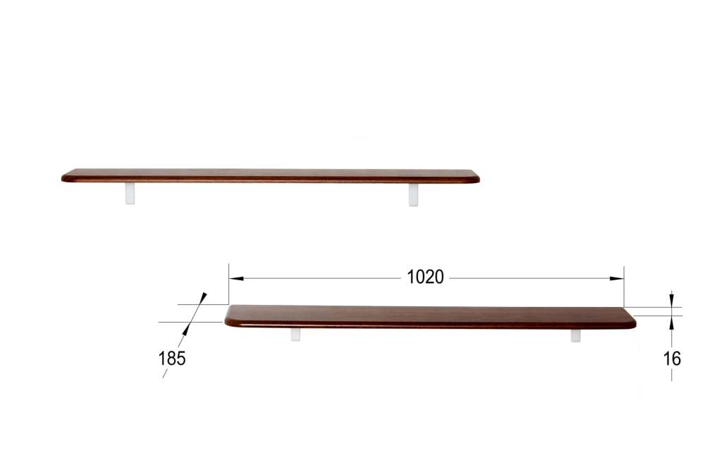 Комплект полок «Сочи 1020» Орех (2 шт) размеры